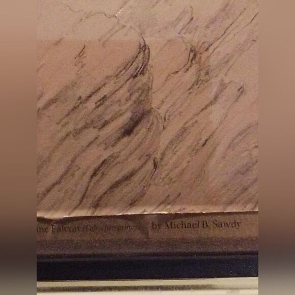 Vintage Peregrine Falcon Artwork with Clock by Michael B. Shawdy” - Picture 5 of 9